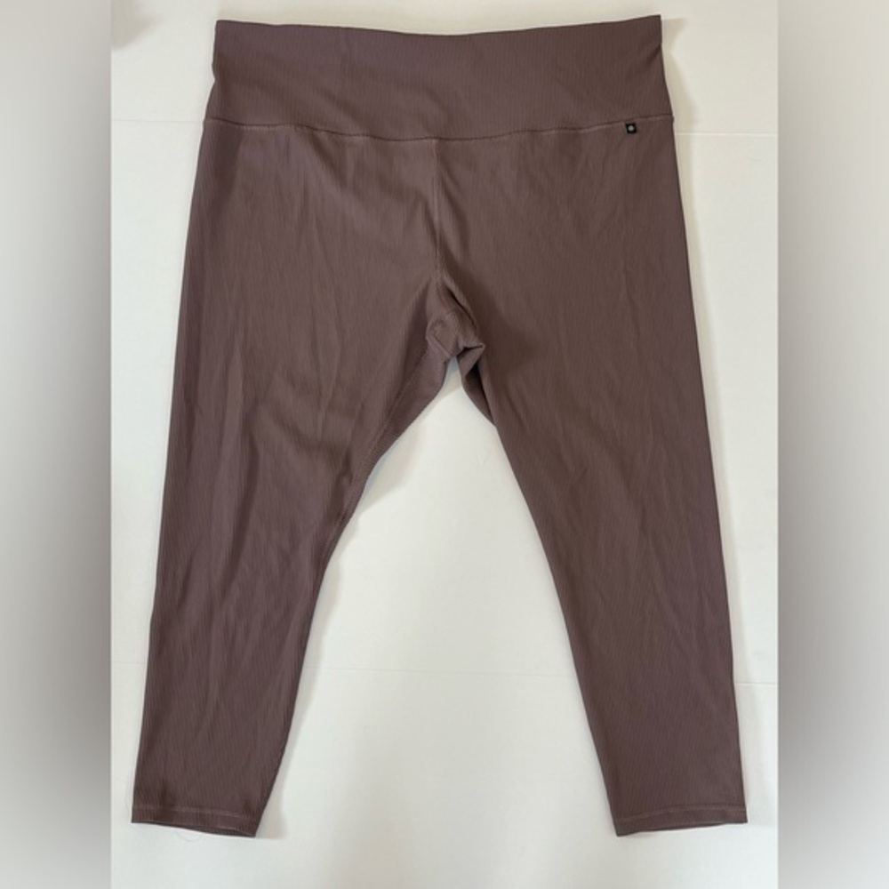 Athleta Mauve Brown Ribbed High-Rise Leggings